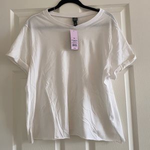 NEW WITH TAGS! White tee with cuffed sleeves
